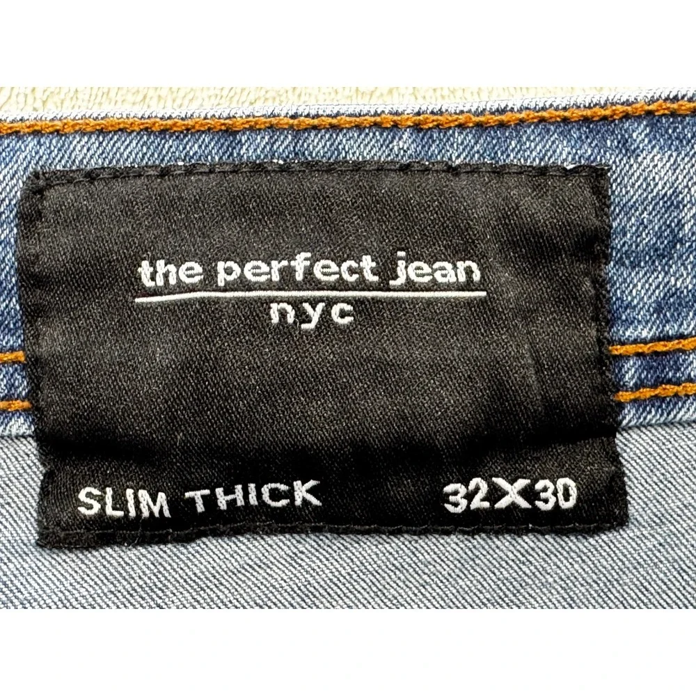 The Perfect Jean Mens Slim Thick Stretch Blue Denim Jeans 32x30 Meas: 34x29